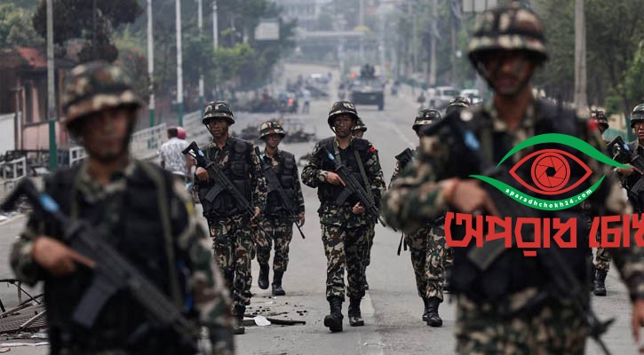 কাঠমান্ডুতে সেনা টহল